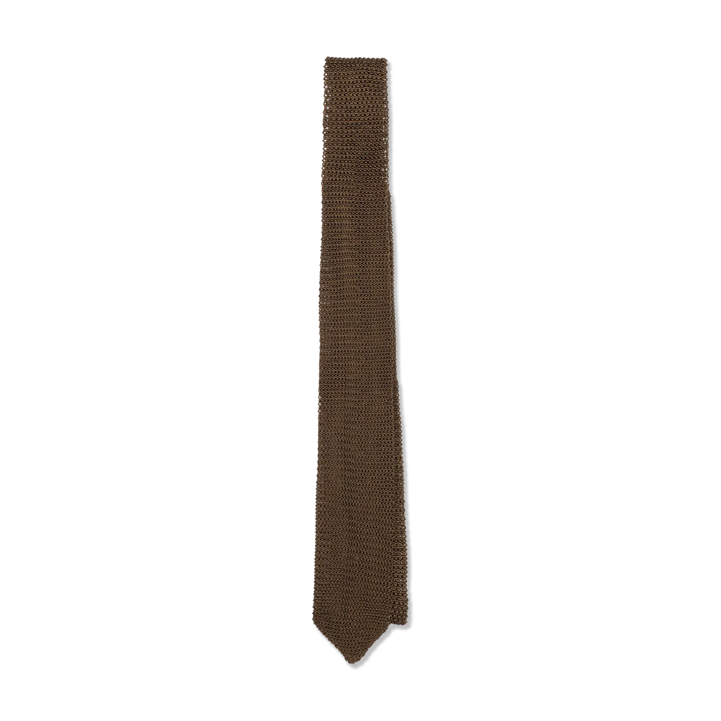 Silk Knitted Tie in Olive Green