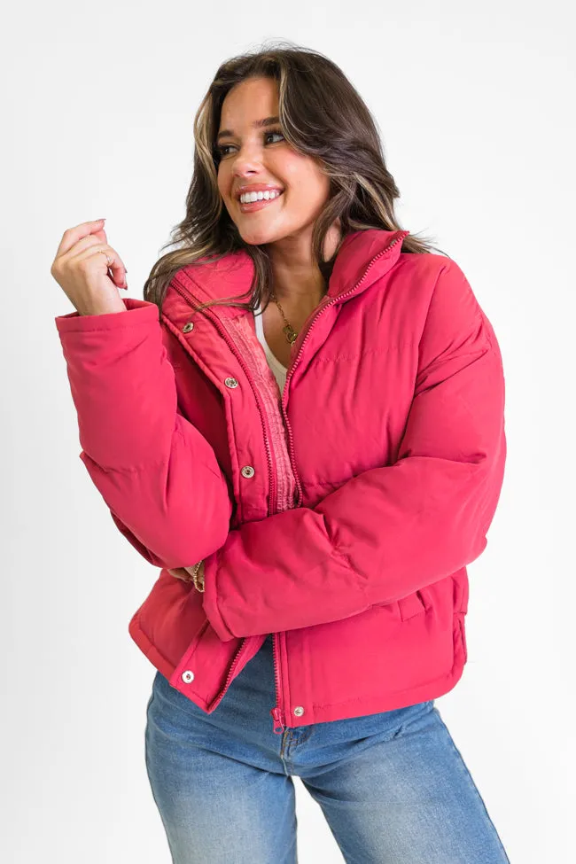 Snow Problem At All Magenta Puffer Jacket FINAL SALE