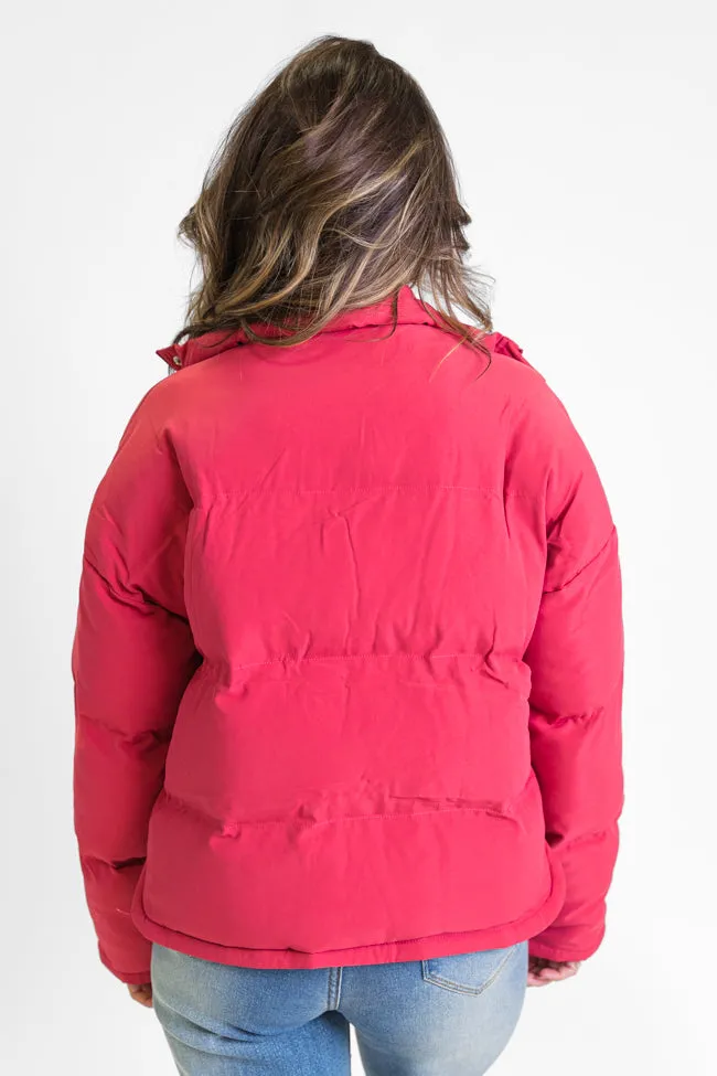 Snow Problem At All Magenta Puffer Jacket FINAL SALE