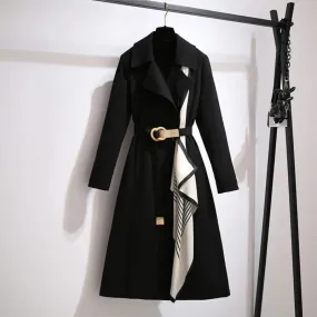 Spring Women's New Belt Long Trench Coat Thin style Fashion Windbreakers Casual and Temperament B-27184