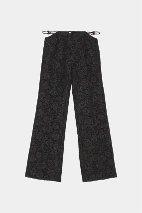 Stretch Jacquard Flared Pants