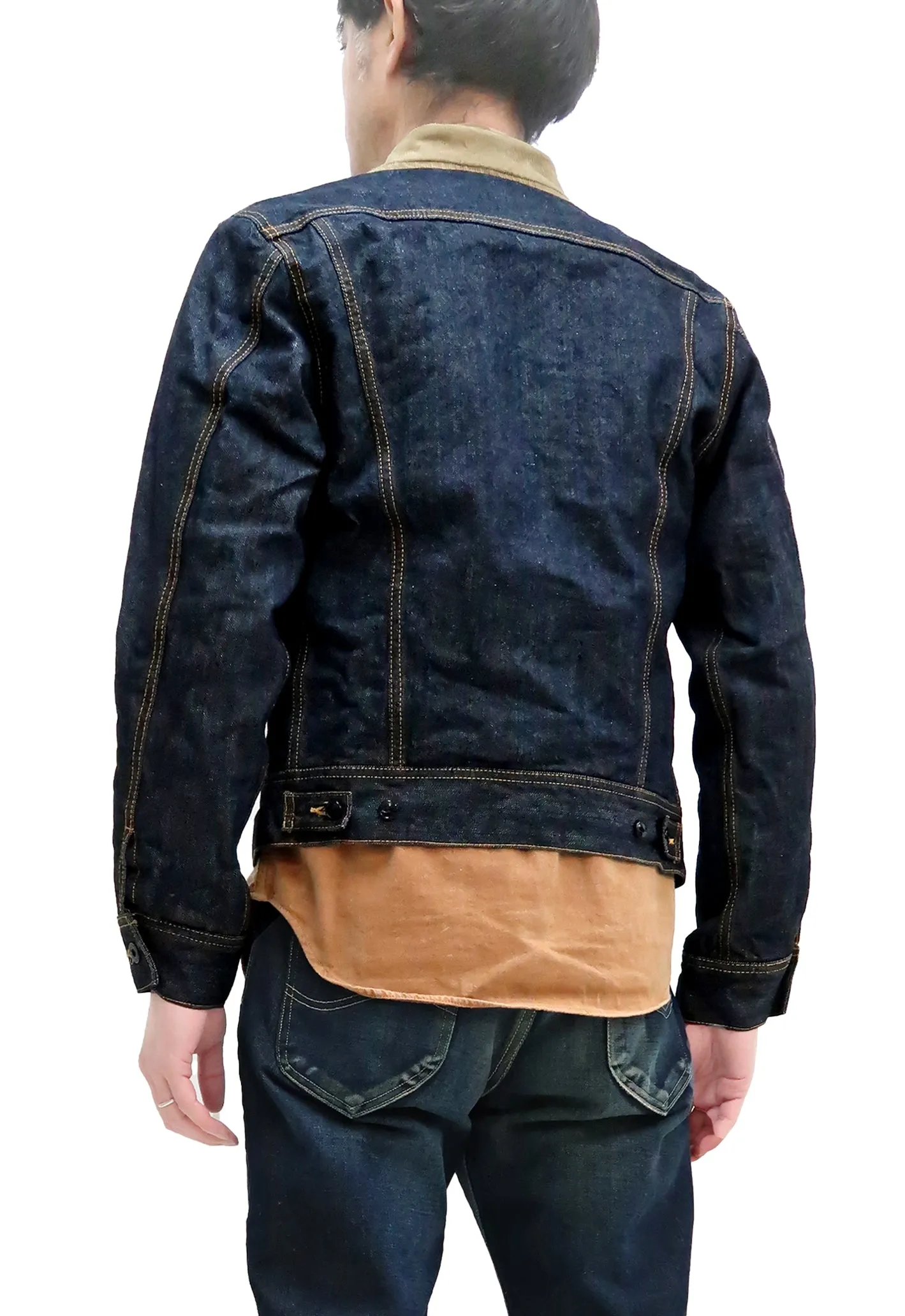 Studio D'artisan Blanket Lined Denim Jacket Men's Modify Version of Lee 101 Storm Rider Jacket D4187 One-Wash