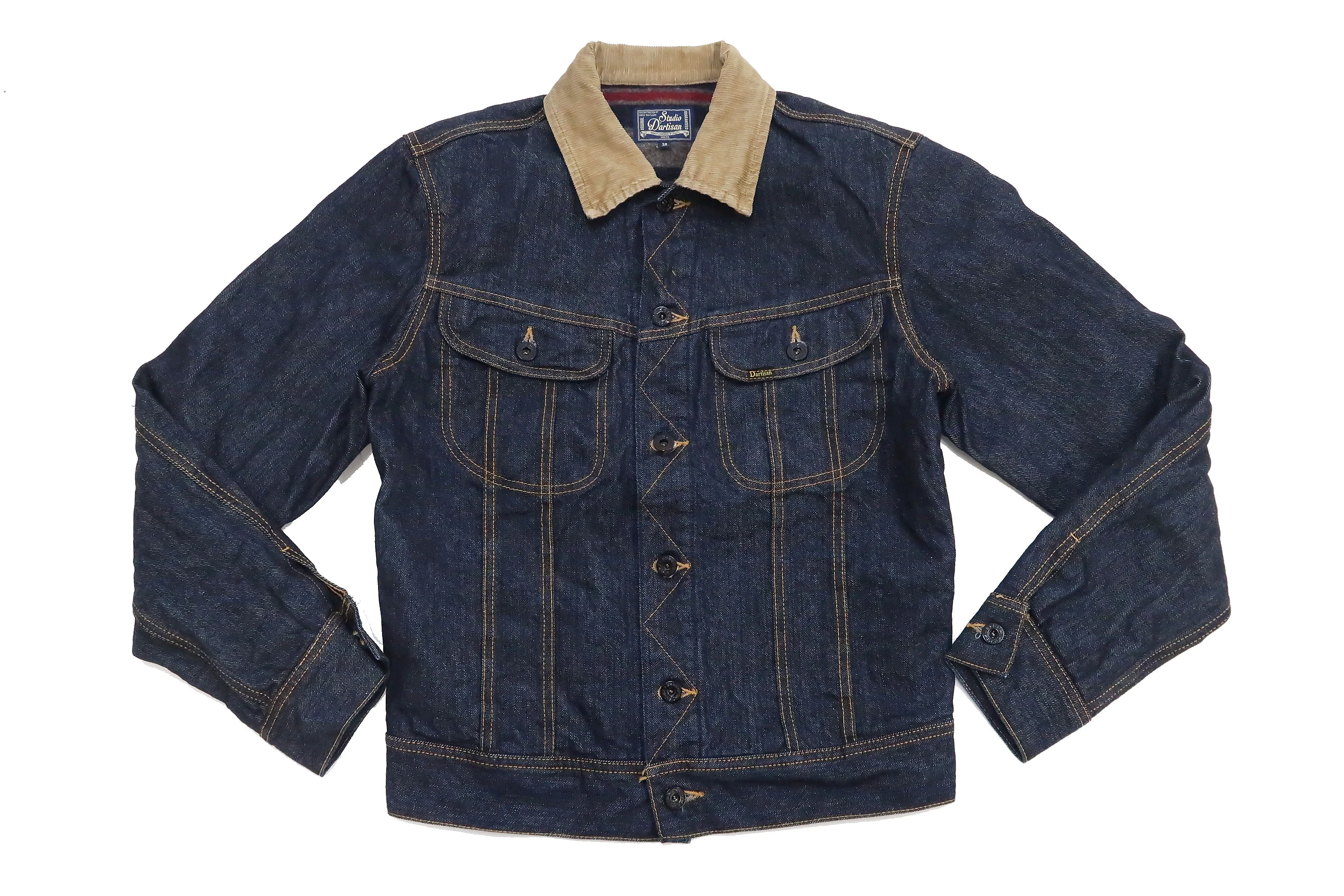 Studio D'artisan Blanket Lined Denim Jacket Men's Modify Version of Lee 101 Storm Rider Jacket D4187 One-Wash