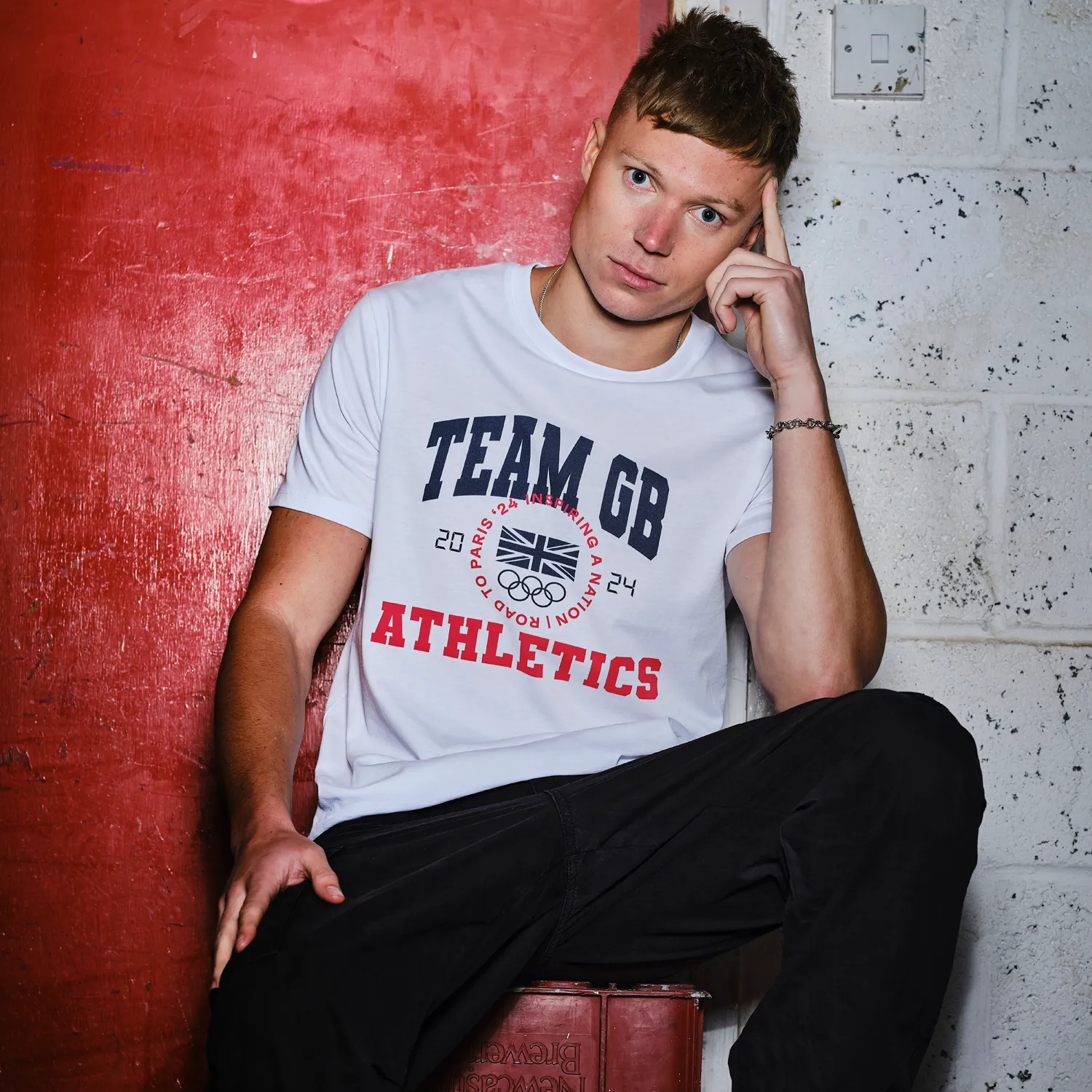 Team GB Athletics Varsity White T-Shirt