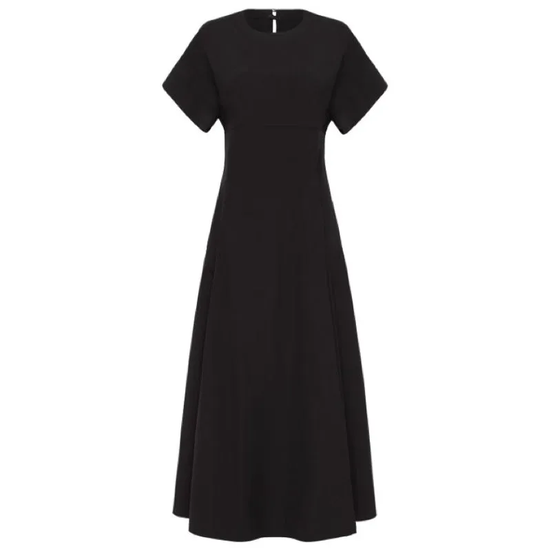 The Button Up Cotton Dress (Black)