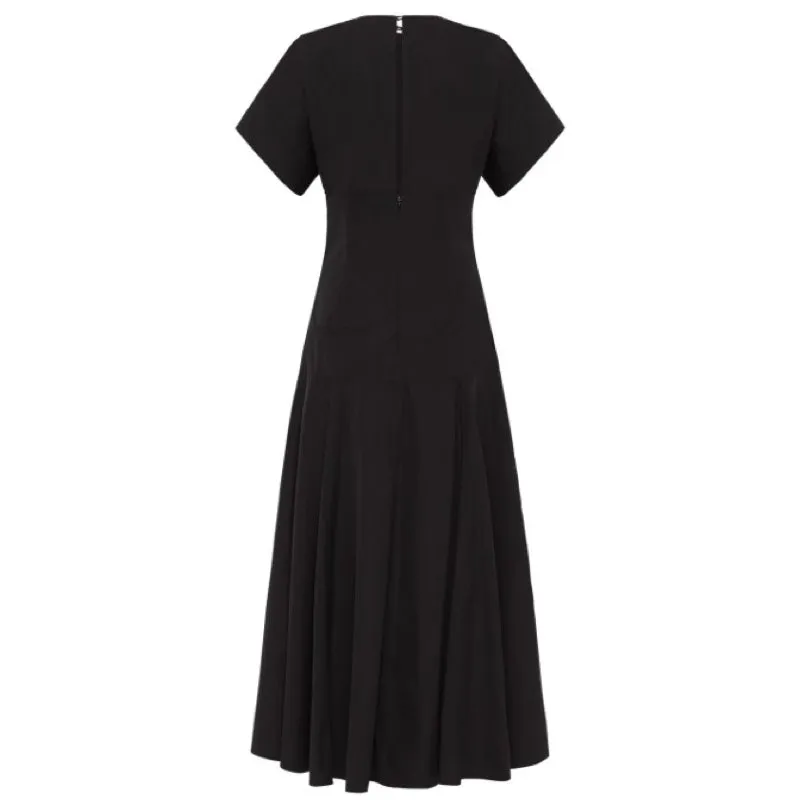 The Button Up Cotton Dress (Black)