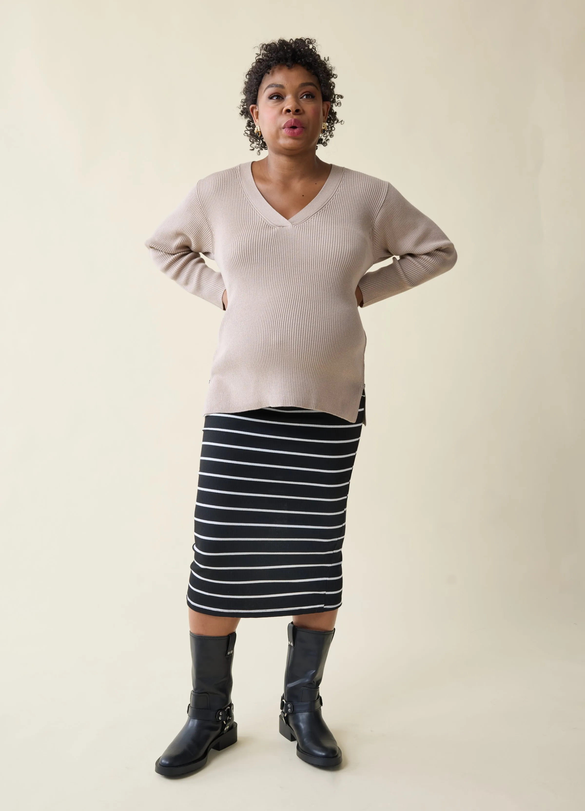 The EveryWear Side Zip Maternity   Nursing Sweater