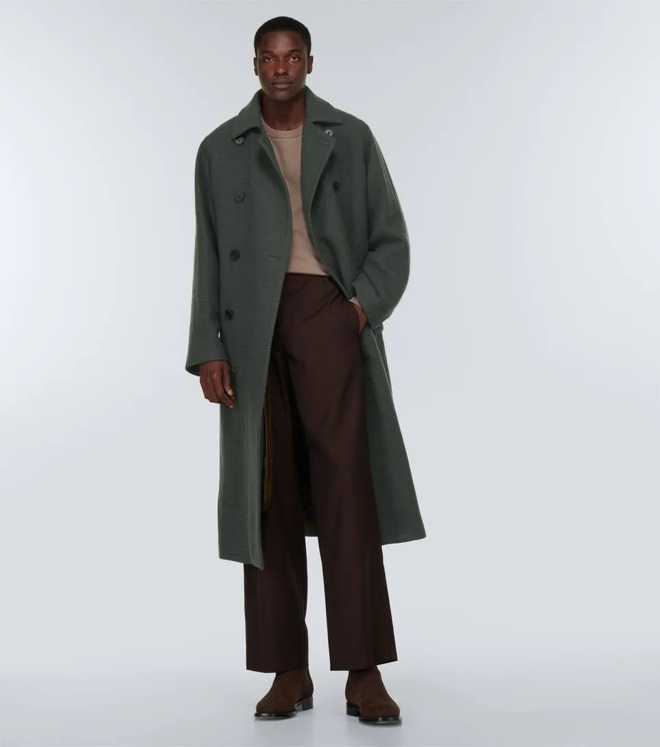 THE ROW Green BETZO Removable Lining Double Breasted Coat NEW L