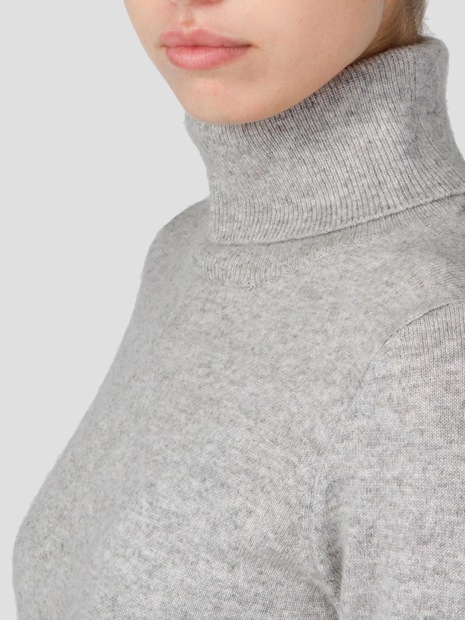 Turtleneck Slimfit Sweater_CB_Light Grey/Yellow