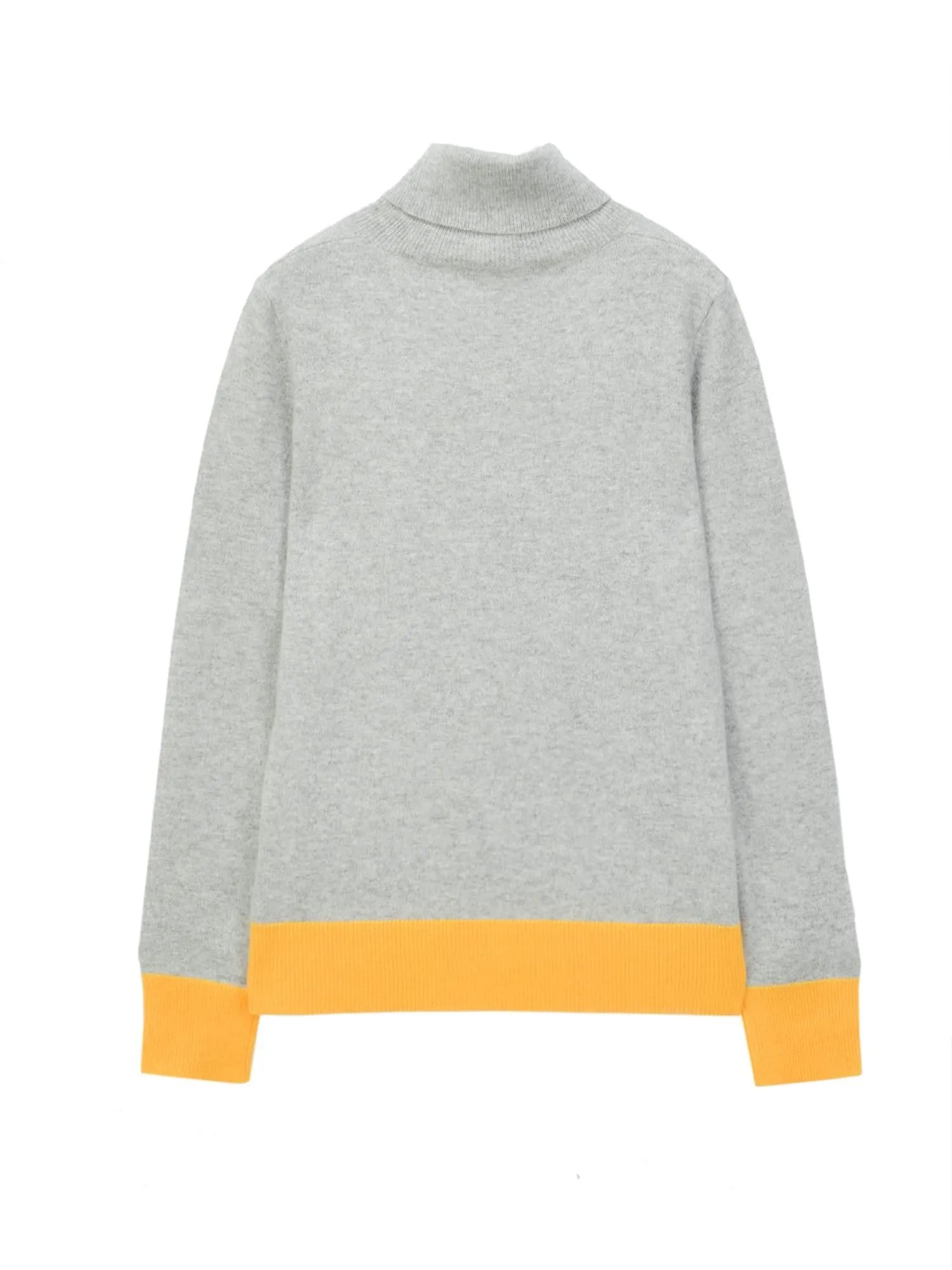 Turtleneck Slimfit Sweater_CB_Light Grey/Yellow