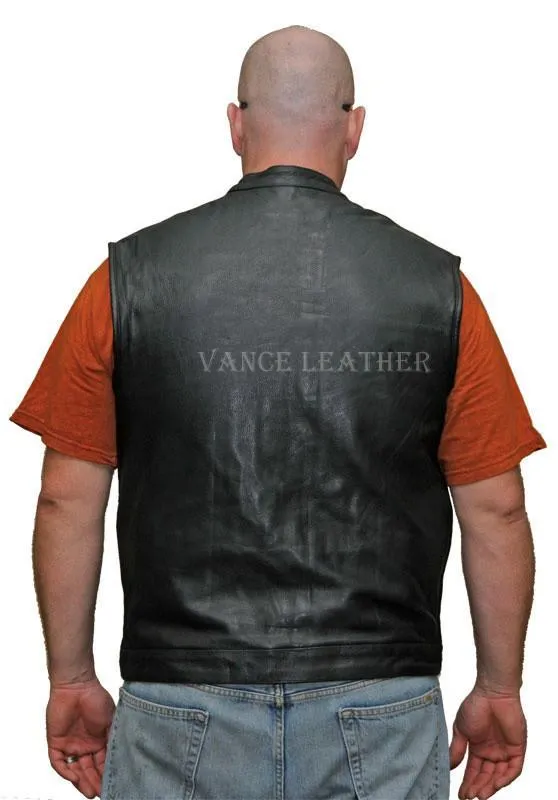 VL911 Vance Leather Premium Leather Men's Patch Holder Vest