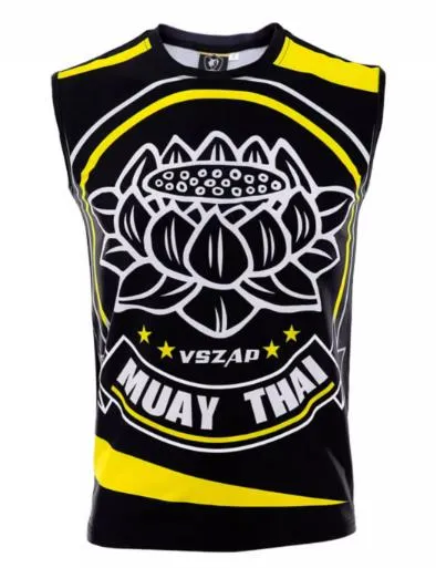 Vszap Lotus VTT014 Muay Thai Boxing Dry Tech Vest Tank Top S-4XL Black