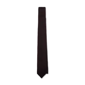 Wool Knitted Tie in Chocolate Brown