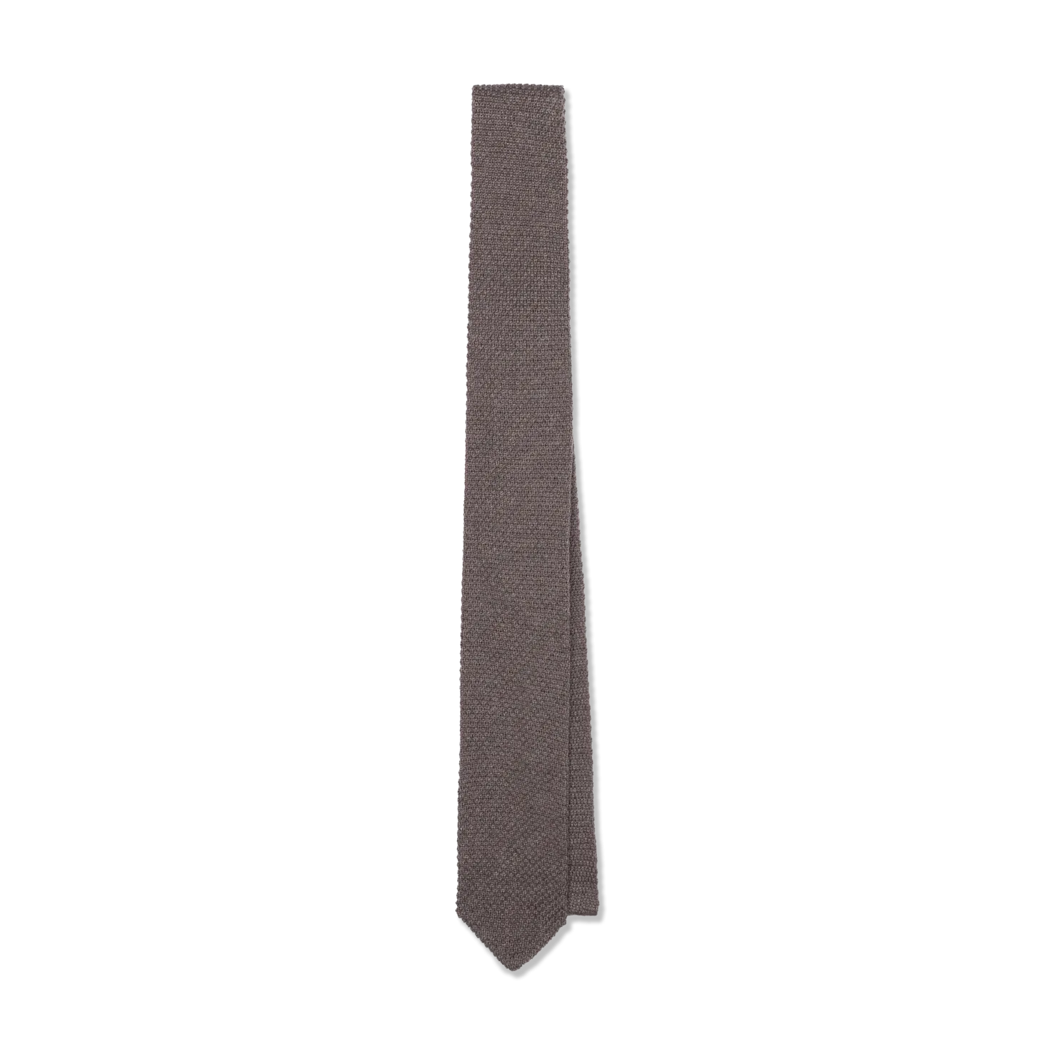 Wool Knitted Tie in Mole Grey