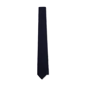 Wool Knitted Tie in Navy Blue