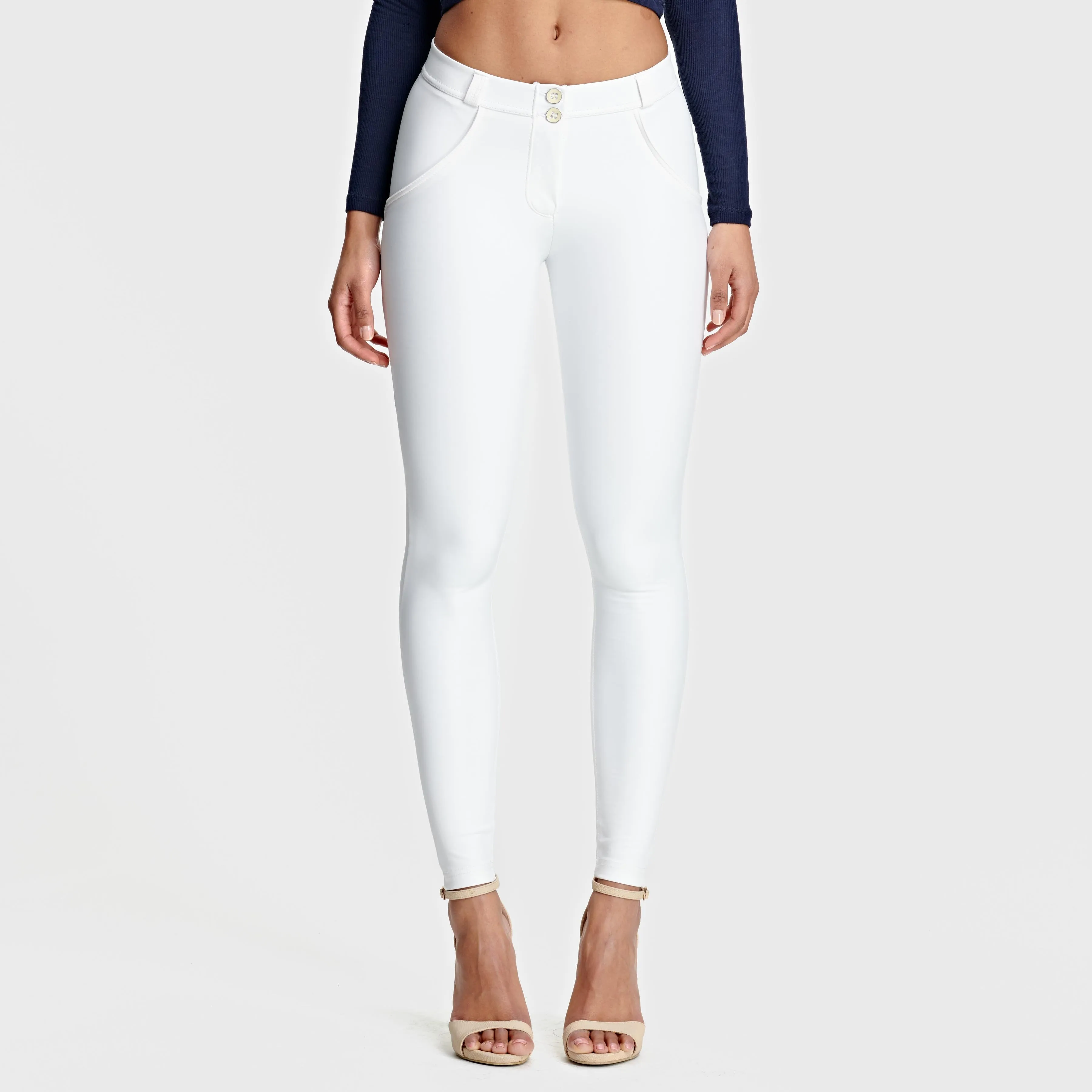 WR.UP® Faux Leather - Mid Waist - Full Length - White