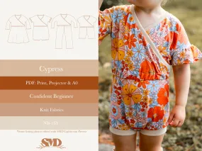 Youth Cypress Romper and Dress Digital Sewing Pattern Sizes NB-16Y